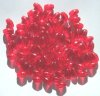 100 9x6mm Acrylic Transparent Red Ovals